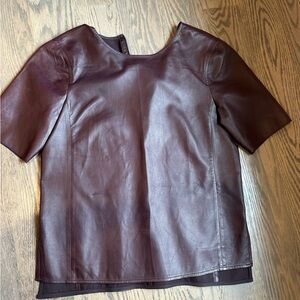 Vince featherweight leather top in oxblood size s